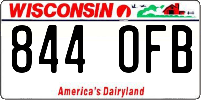 WI license plate 844OFB