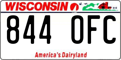 WI license plate 844OFC