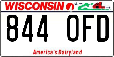 WI license plate 844OFD