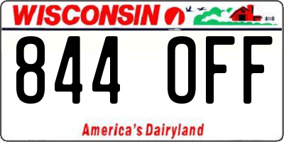 WI license plate 844OFF