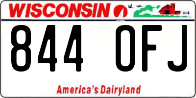 WI license plate 844OFJ