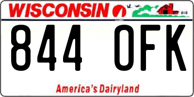 WI license plate 844OFK