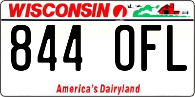 WI license plate 844OFL