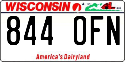 WI license plate 844OFN