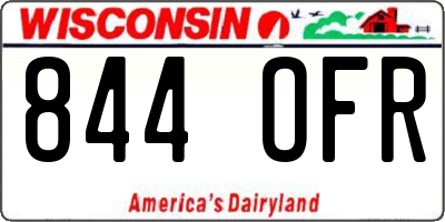 WI license plate 844OFR