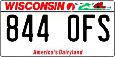WI license plate 844OFS