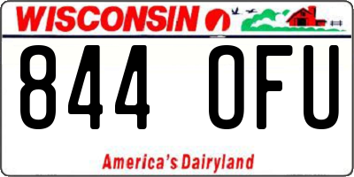 WI license plate 844OFU