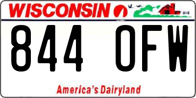 WI license plate 844OFW