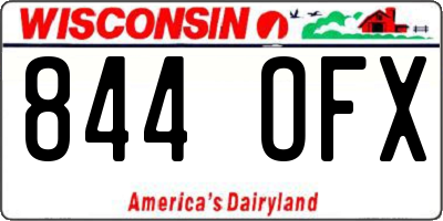 WI license plate 844OFX