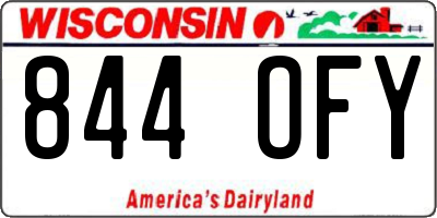 WI license plate 844OFY