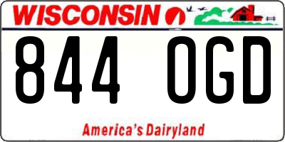 WI license plate 844OGD