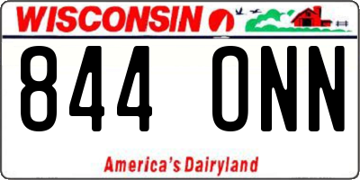 WI license plate 844ONN