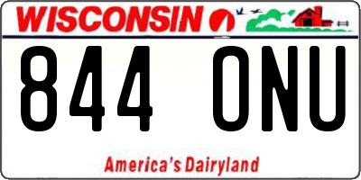 WI license plate 844ONU