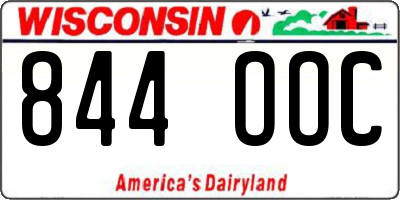 WI license plate 844OOC