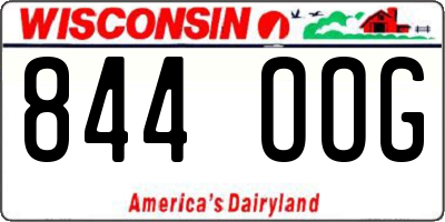 WI license plate 844OOG