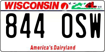 WI license plate 844OSW