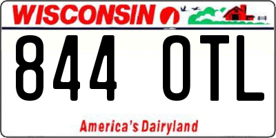 WI license plate 844OTL
