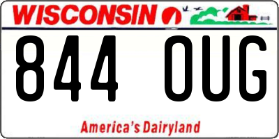 WI license plate 844OUG