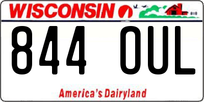 WI license plate 844OUL