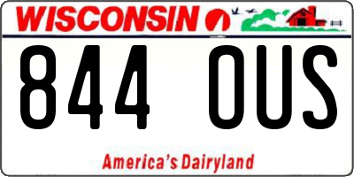 WI license plate 844OUS