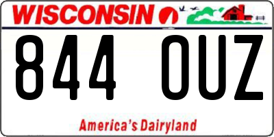 WI license plate 844OUZ