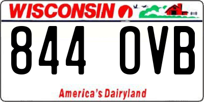 WI license plate 844OVB