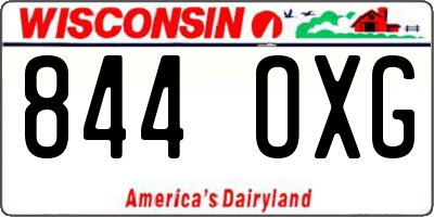 WI license plate 844OXG