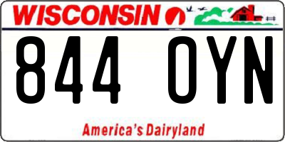 WI license plate 844OYN