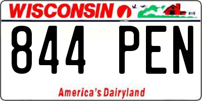 WI license plate 844PEN