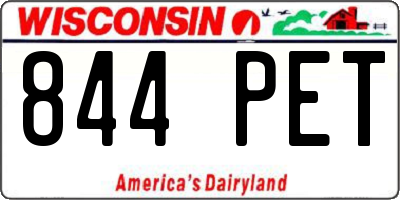 WI license plate 844PET