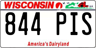 WI license plate 844PIS