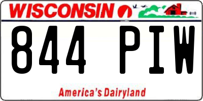 WI license plate 844PIW