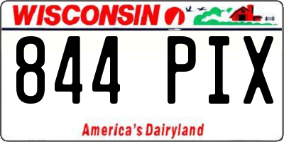 WI license plate 844PIX