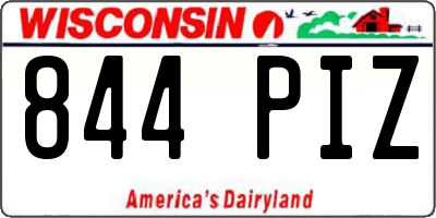 WI license plate 844PIZ