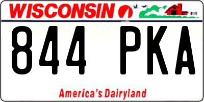 WI license plate 844PKA