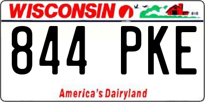 WI license plate 844PKE