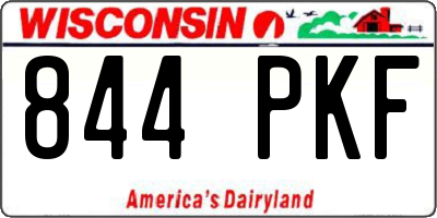 WI license plate 844PKF