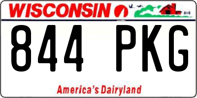 WI license plate 844PKG