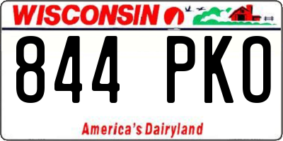 WI license plate 844PKO