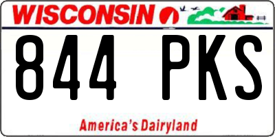 WI license plate 844PKS