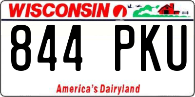 WI license plate 844PKU