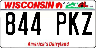 WI license plate 844PKZ
