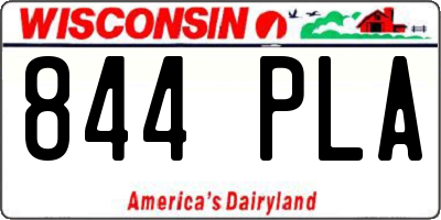 WI license plate 844PLA