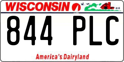 WI license plate 844PLC