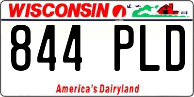 WI license plate 844PLD
