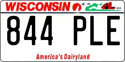 WI license plate 844PLE