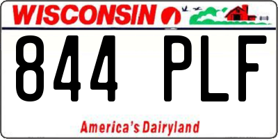WI license plate 844PLF