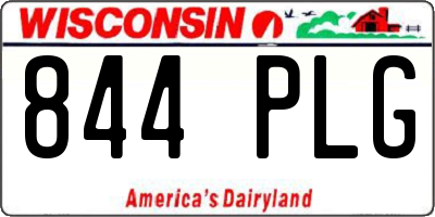 WI license plate 844PLG
