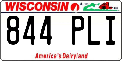 WI license plate 844PLI