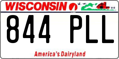 WI license plate 844PLL
